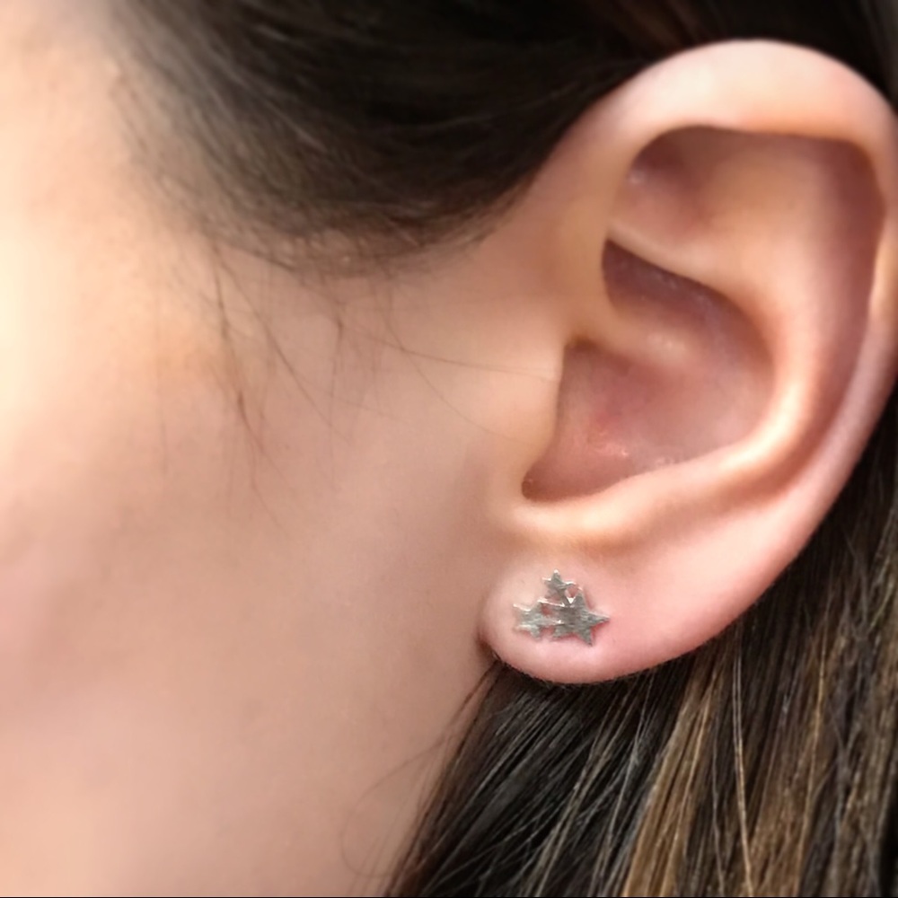 Starry night sterling silver studs earrings - Picture 3 of 8